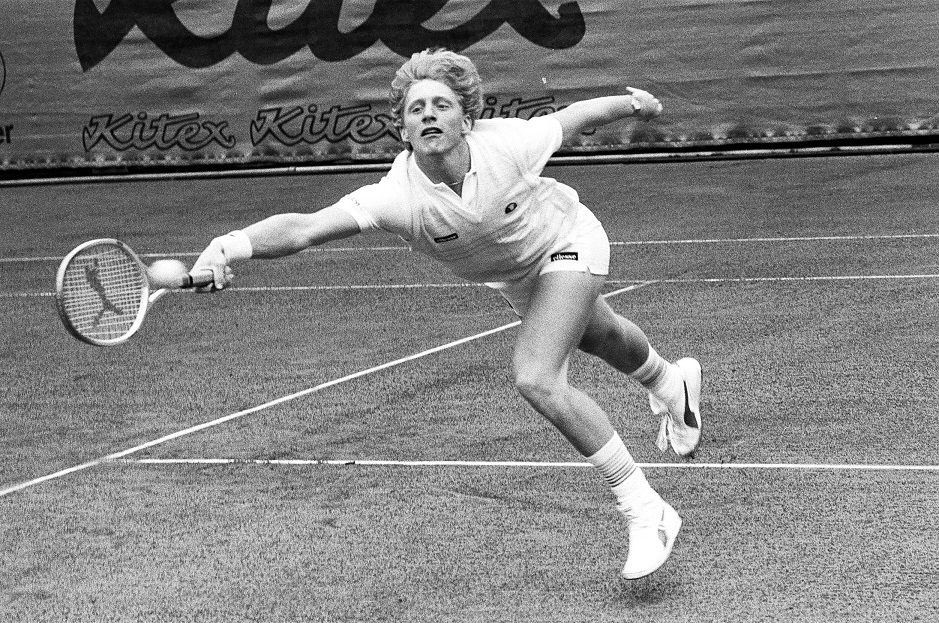 Young Boris Becker playing at the Kitzbühel Tennis Tournament. Image courtesy of KTC.