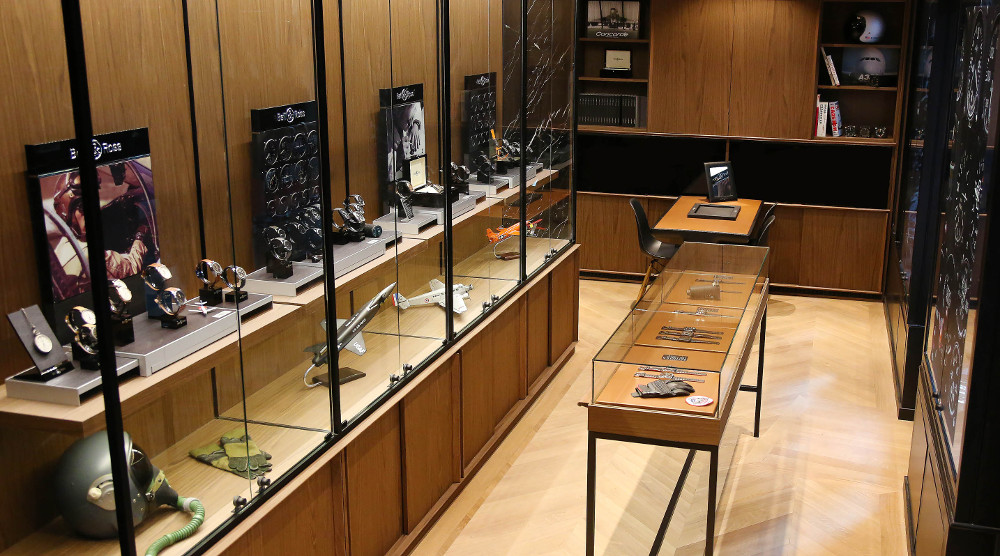 The interior of Bell & Ross boutique, ground floor