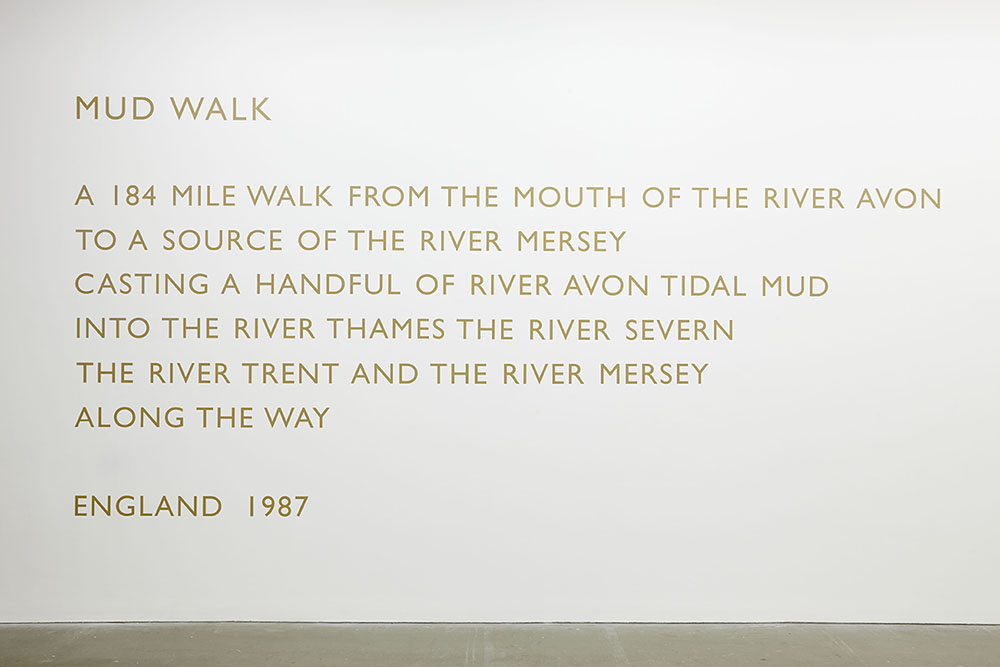 Mud Walk, Richard Longg, 1987. Cut vinyl text. Image courtesy of the artist