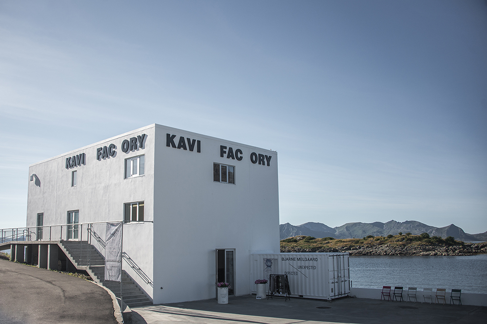 The KaviarFactory building with the logo (missing the letters A, R and T) designed by German artist, Michael Sailstrorfer