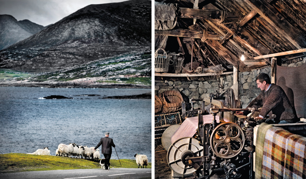 Left: Angus Macsween, Horgabost, Isle of Harris – Right: Loom shed, Gearranan, Isle of Lewis