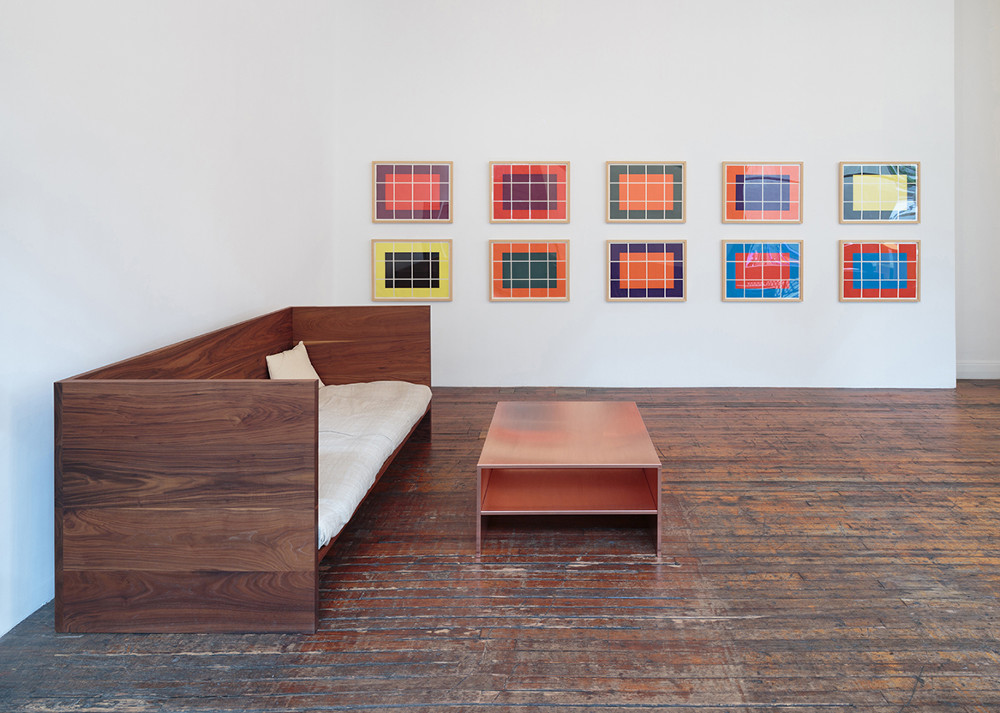 Donald Judd: Prints, Bed 32 with Untitled, 1992-1993, set of ten woodcuts, 58.8 x 79 cm (23 x 30 ¾in), Schellmann 270, Ground Floor, 101 Spring Street, NY Image © Judd Foundation Photo credit: Sol Hashemi / Judd Foundation Archive Licensed by VAGA