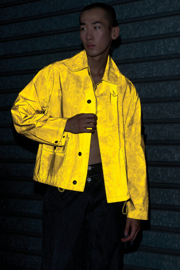 Reflective coated jacket with glass microspheres on a polyester base SPRING SUMMER 1993