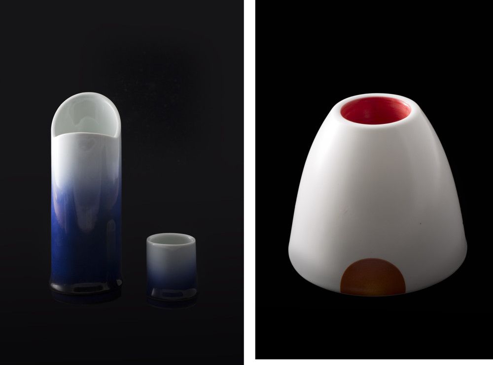 Left: Arita x Nobu Sake Set – Right: Arita x NobuSushi Roll Holder