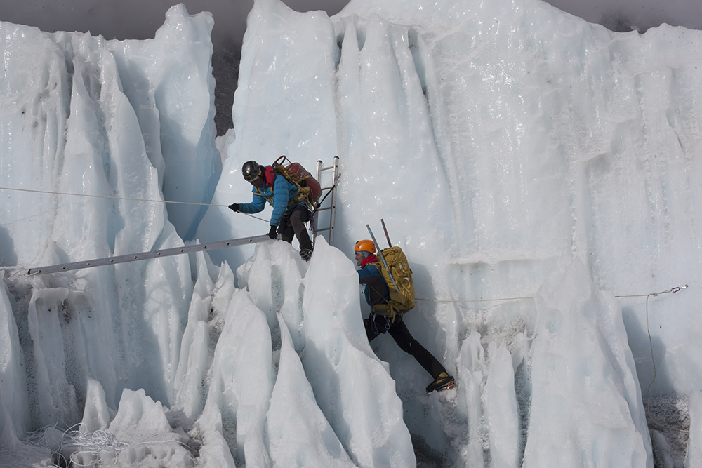 Sherpas training in Khumbu Icefall