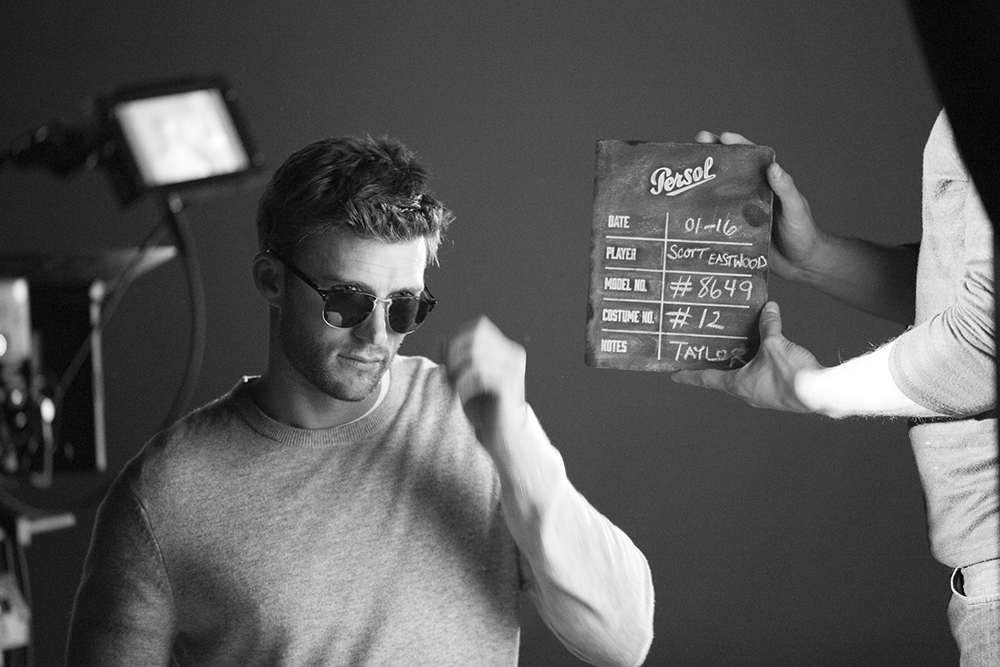 Scott Eastwood, behind the scenes of the Persol film