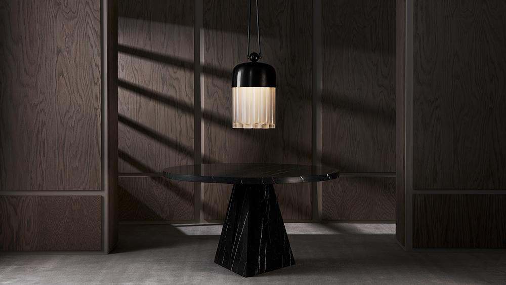 APPARATUS - PORTAL MARBLE DINING TABLE AND TASSEL 19 IN SITU