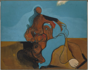 The Kiss (Le Baiser) Max Ernst (1891–1976), 1927, Oil on canvas, 129 x 161.2 cm, Peggy Guggenheim Collection, Venice, 76.2553. Photo by David Heald © Max Ernst, by SIAE 2016.