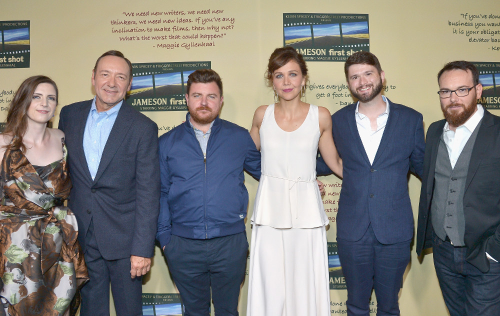 From left: Kat Wood, Kevin Spacey, Jason Perini, Maggie Gyllenhaal, Cameron Thrower and Dana Brunetti – Photo by Charley Gallay/Getty Images for Jameson / Pernod Ricard