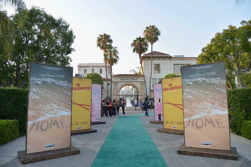 Posters for the winning films of Jameson's First Shot Short Film Competition sit alongside the green carpet at Paramount Pictures Studios – Photo by Charley Gallay/Getty Images for Jameson / Pernod Ricard