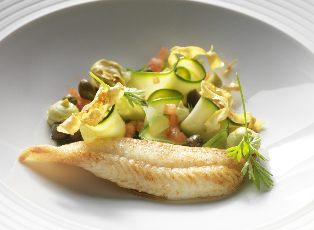 Sole, courgettes, lime and tarragon Photography René Riis