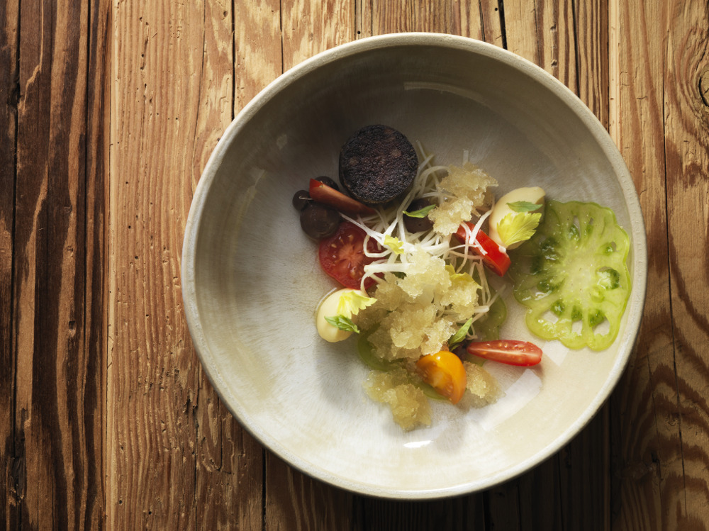 Black pudding, celeriac, and tomato Photography René Riis