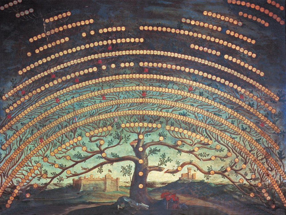 A family tree in the walls of the Castello di Nipozzano