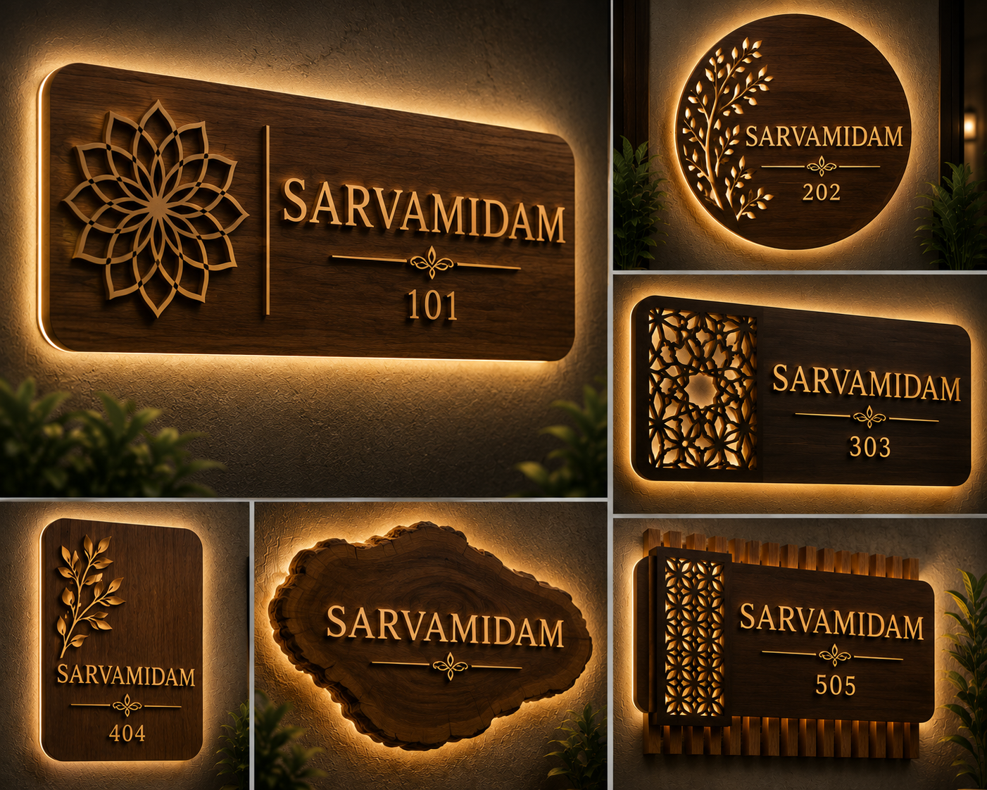Customized Name Plates — Sarvamidam Artcraft CNC carving