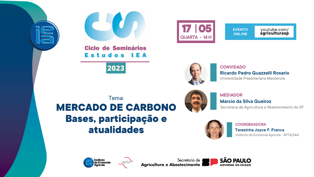 Mercado de Carbono é o tema do Ciclo de seminários do IEA desta semana