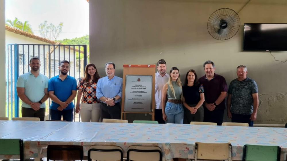 Representando o Secretário de Agricultura e Abastecimento de SP, Francisco Matturro, o Secretário Executivo de Agricultura e Abastecimento de SP participa da inauguração da unidade do Cozinhalimento em Bálsamo