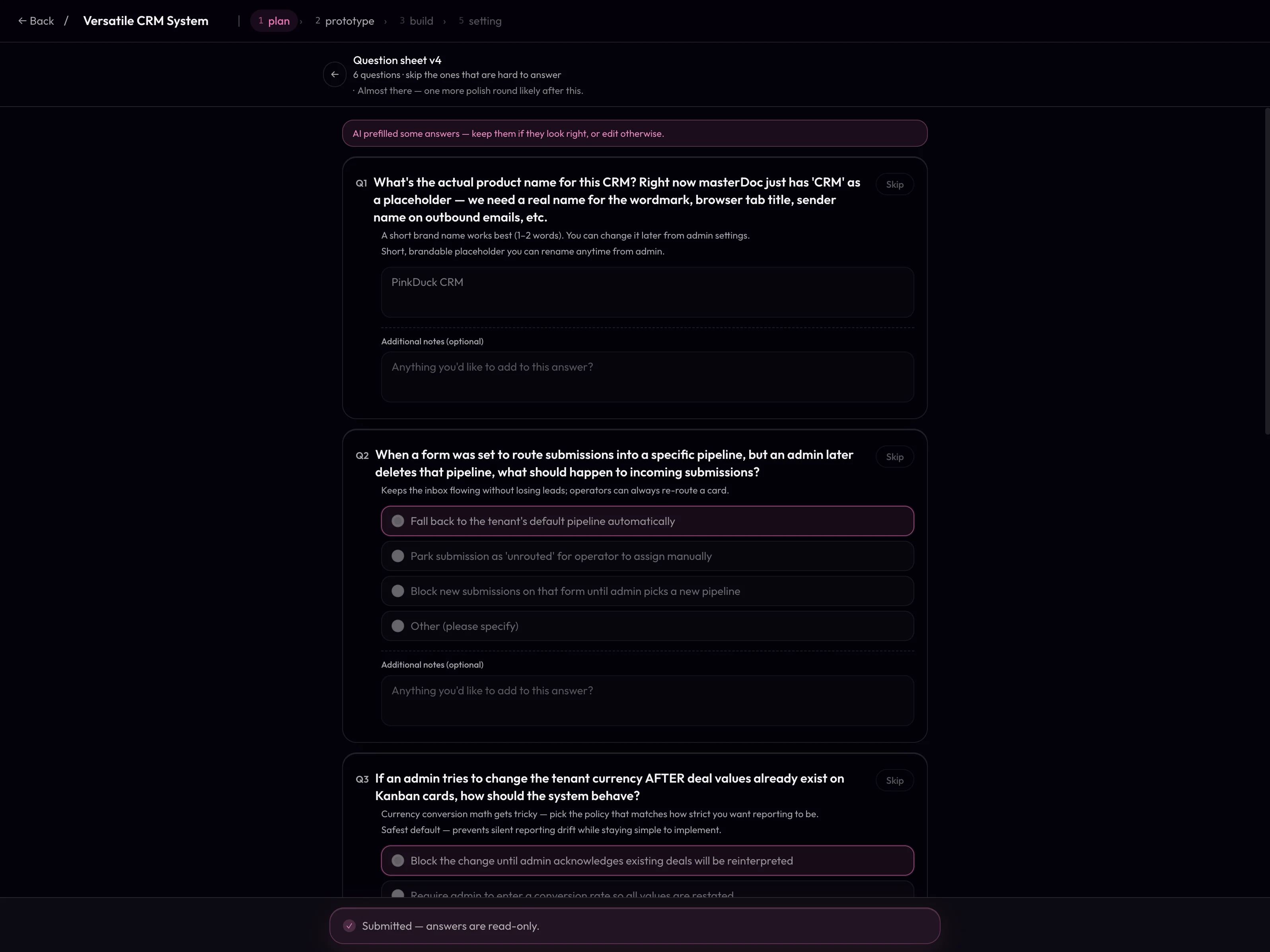 Planning chat