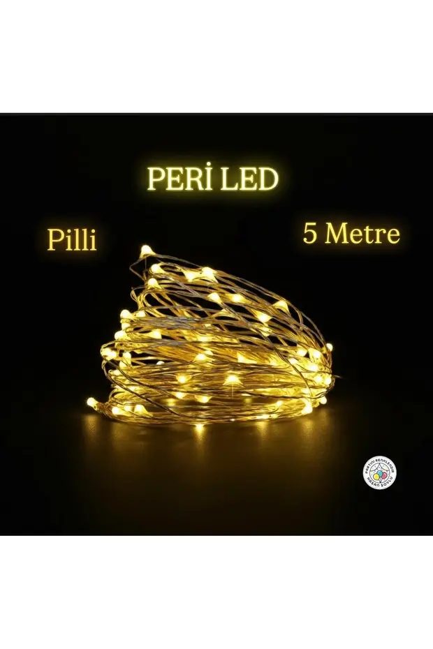 5 Metre Pilli Peri Led, Dekoratif Işık, Çam Ağacı Ev süsleme