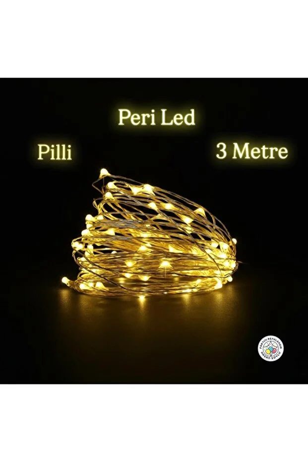 3 Metre Pilli Peri Led, Dekoratif Işık, Çam Ağacı Ev Süsleme