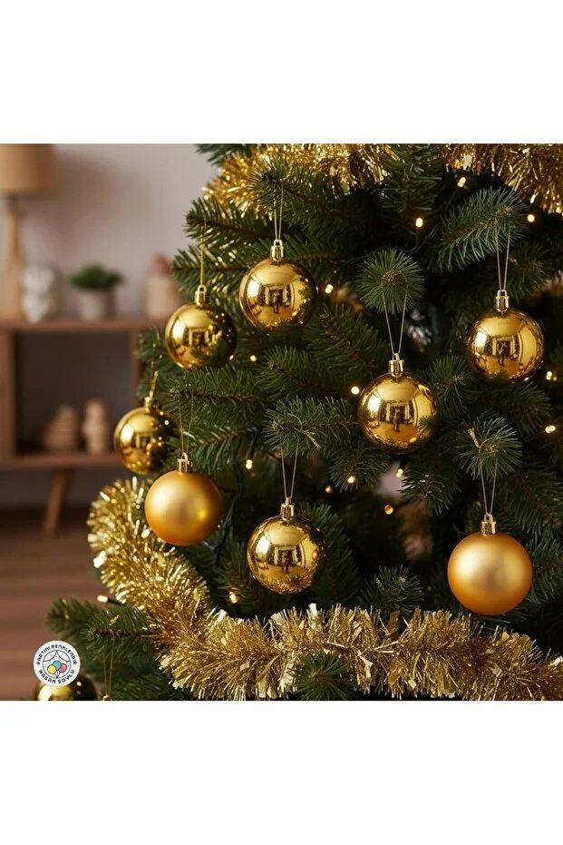Yılbaşı Süsü 6'lı Gold Cici Top 5 cm