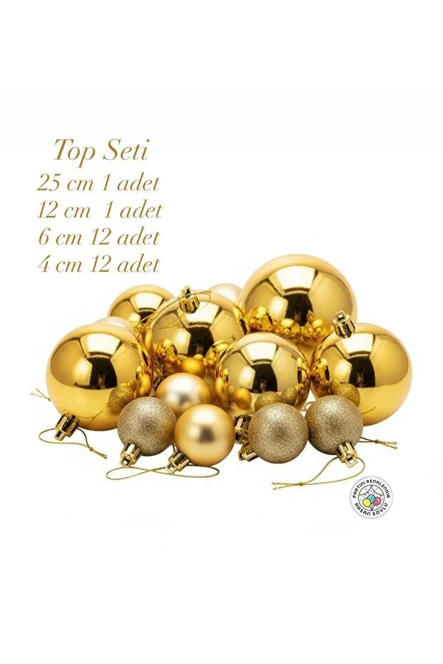 Yılbaşı Gold Top Set Gold Noel Seti 26 Adet
