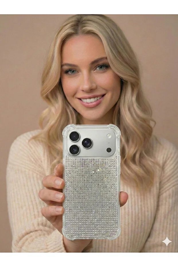 İphone 17 Pro Taşlı Diamond Uyumlu Kılıf Slikon Korumalı Kapak