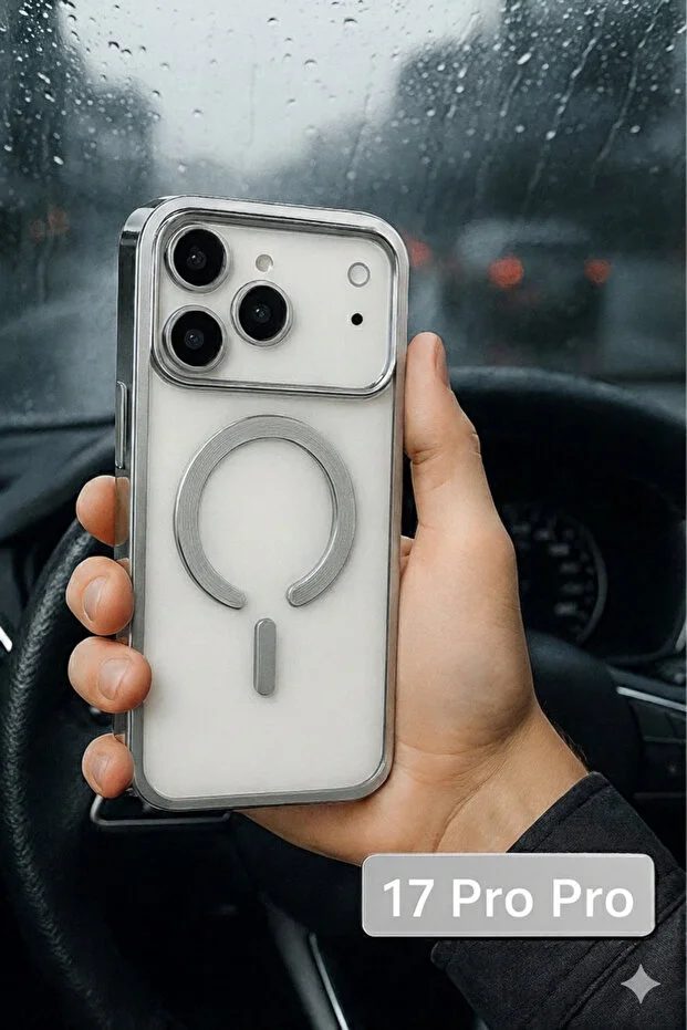 iPhone 17 Pro Manyetik Şeffaf Kılıf | MagSafe Uyumlu İnce Tasarım Soft Kapak