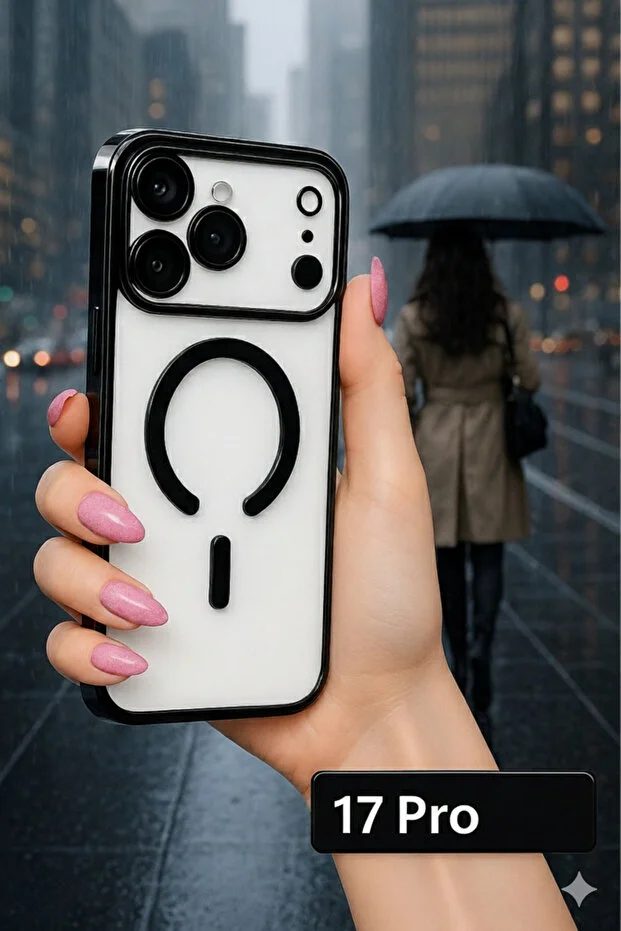iPhone 17 Pro Manyetik Şeffaf Kılıf | MagSafe Uyumlu İnce Tasarım Soft Kapak