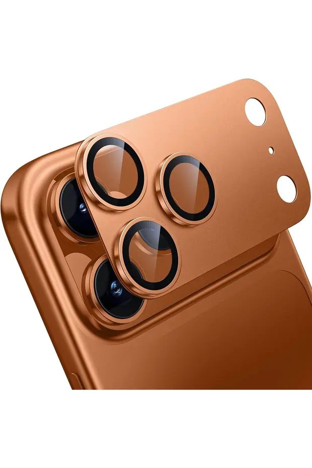 Apple iPhone 17 Promax - 17 Pro Uyumlu Kamera Lens Koruyucu Metal Çerceveli Tam Koruyucu Cam