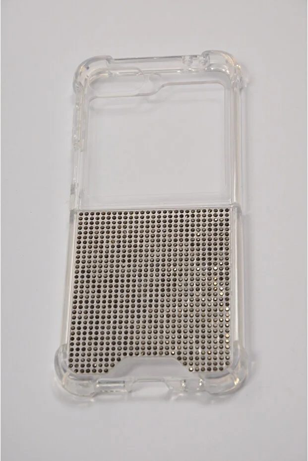 Samsung Galaxy Flip 7, El Yapımı, Diamonds, Taşlı, Şeffaf Silikon, Işıltılı, Telefon Kılıfı