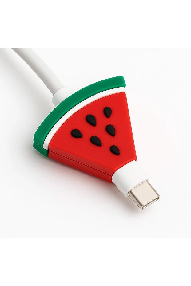 Sevimli Figürlü Slikon Kablo Ucu Koruyucular Şarj Typc Lightning Micro Usb