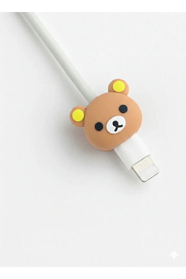 Sevimli Figürlü Slikon Kablo Ucu Koruyucular Şarj Typc Lightning Micro Usb