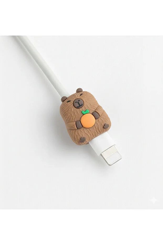 Sevimli Figürlü Slikon Kablo Ucu Koruyucular Şarj Typc Lightning Micro Usb