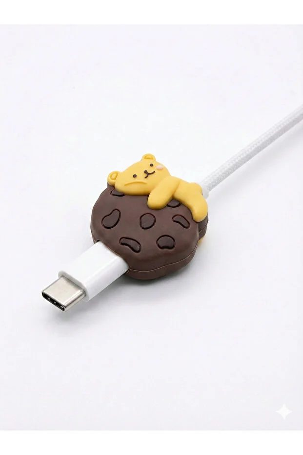 Sevimli Figürlü Slikon Kablo Ucu Koruyucular Şarj Typc Lightning Micro Usb