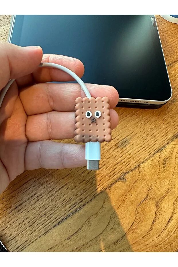 Sevimli Figürlü Slikon Kablo Ucu Koruyucular Typc Lightning Micro Usb