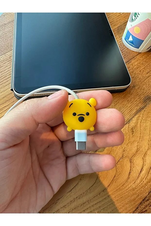 Sevimli Figürlü Slikon Kablo Ucu Koruyucular Typc Lightning Micro Usb