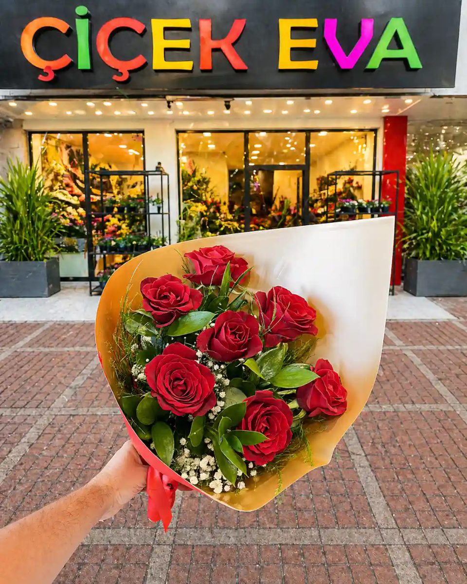 7 Kırmızı Gül Buketi