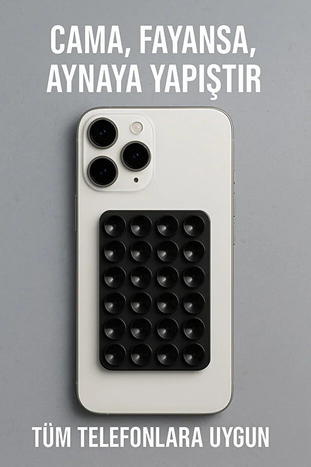 Telefon Tutucu Vantuz Slikon Vakumlu Cep Telefonu İçin Yapışkanlı Kaymaz Tutucu Cama Yapışan
