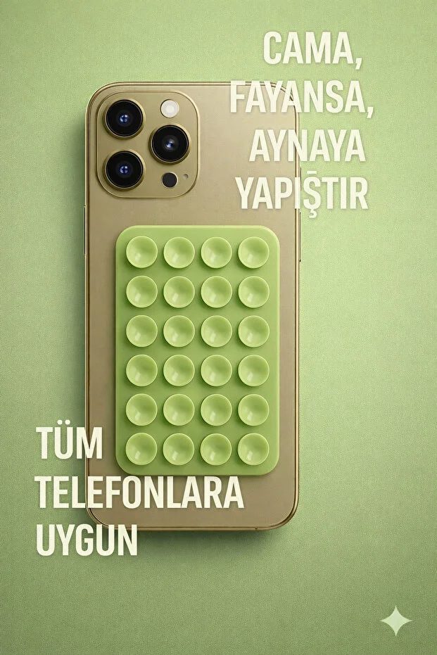Telefon Tutucu Vantuz Slikon Vakumlu Cep Telefonu İçin Yapışkanlı Kaymaz Tutucu Cama Yapışan