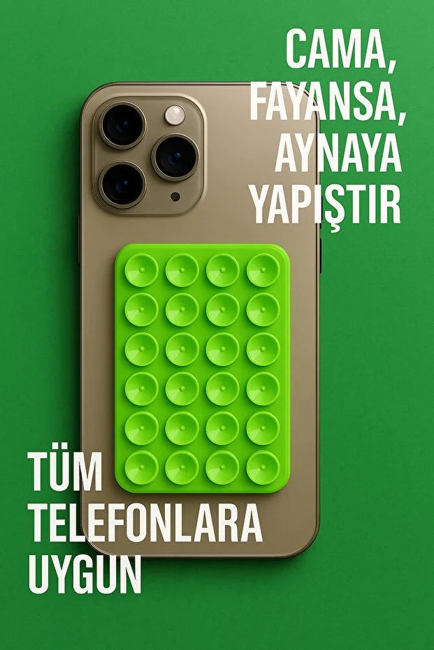 Telefon Tutucu Vantuz Slikon Vakumlu Cep Telefonu İçin Yapışkanlı Kaymaz Tutucu Cama Yapışan