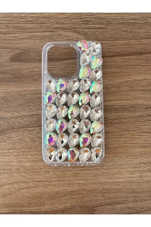 İphone 13 Uyumlu Kristal Taşlı Slikon Kılıf (Handmade)
