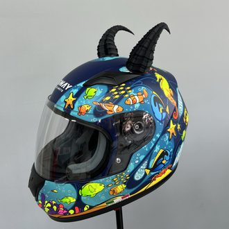 Siyah Viking Boynuz Kask Aksesuarı