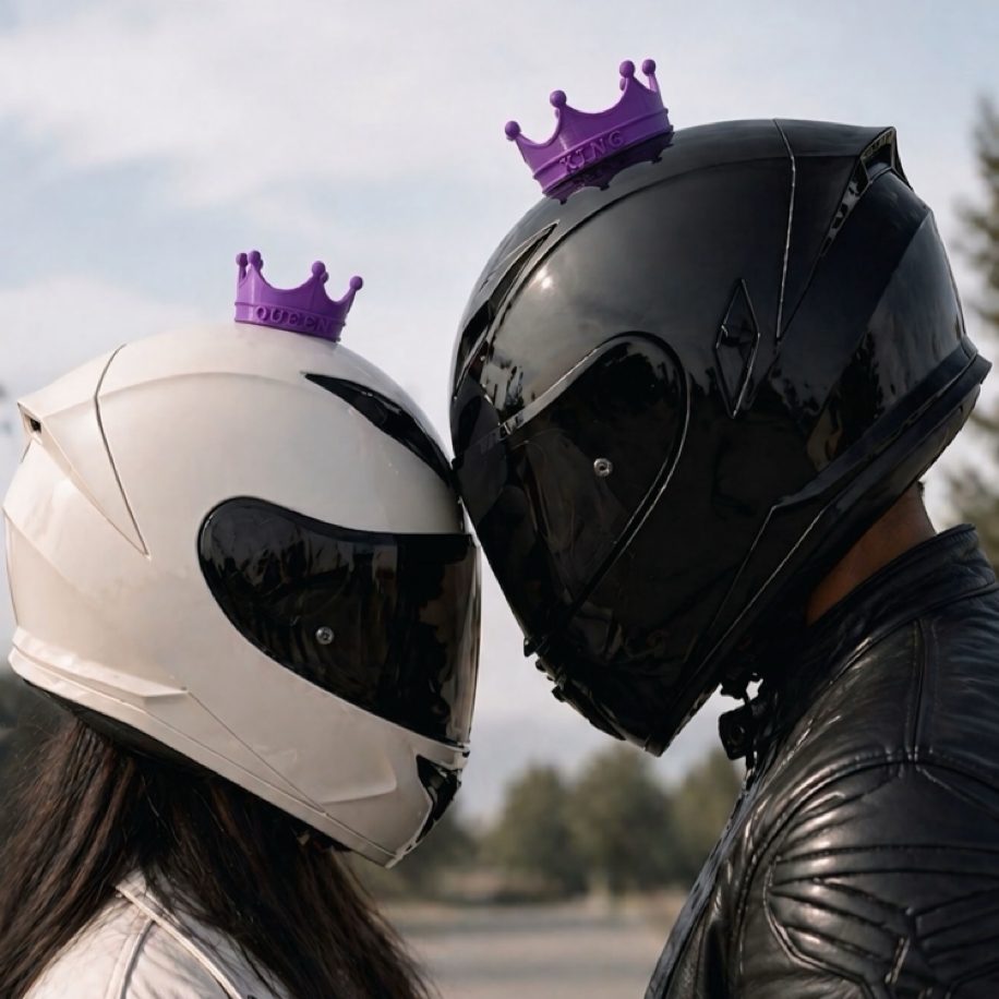 Queen & King Kask Tacı Set Mor