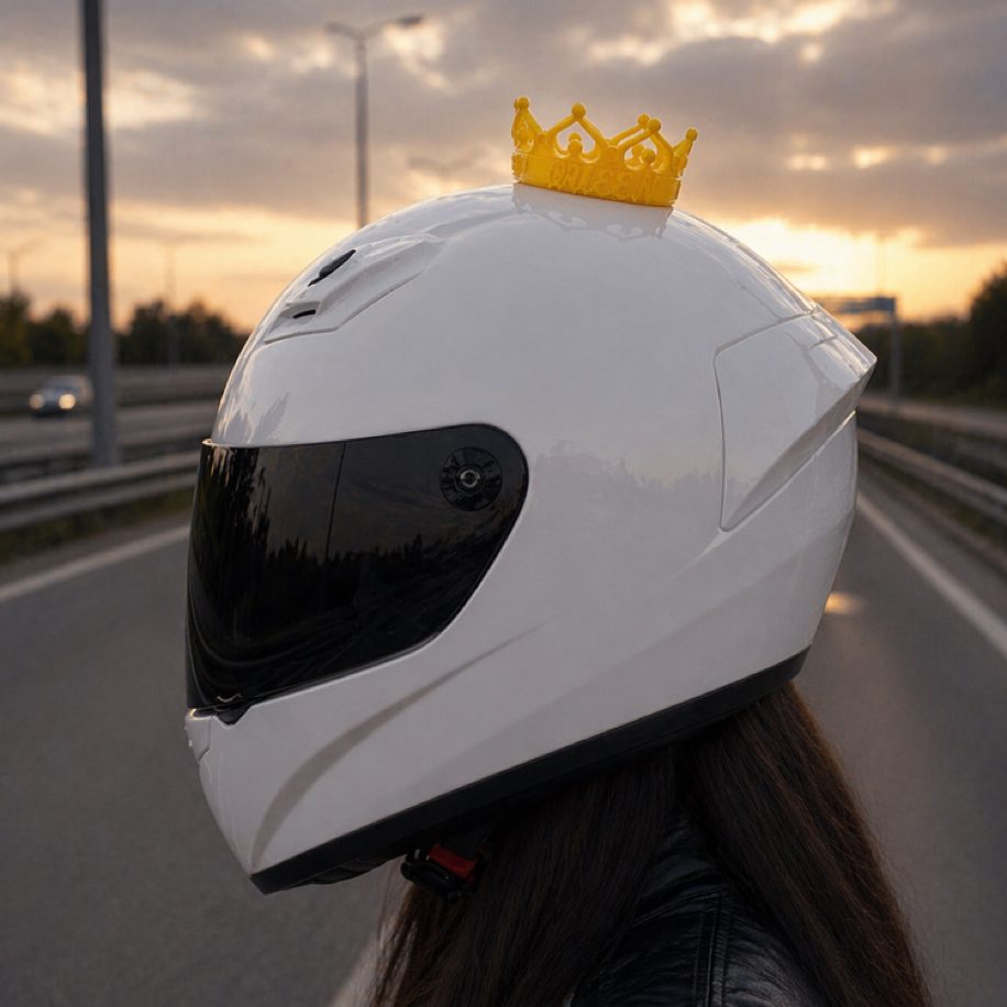 Queen Kalpli Taç Kask Süsü Sarı