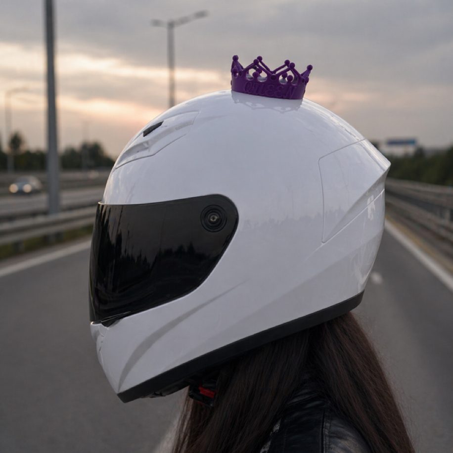 Queen Kalpli Taç Kask Süsü Mor