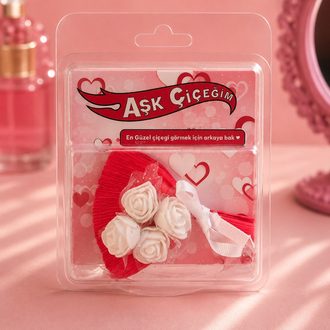Aşk Çiçeğim Araç İçi Mini Buket Klima Süsü Hediyelik Çiçek