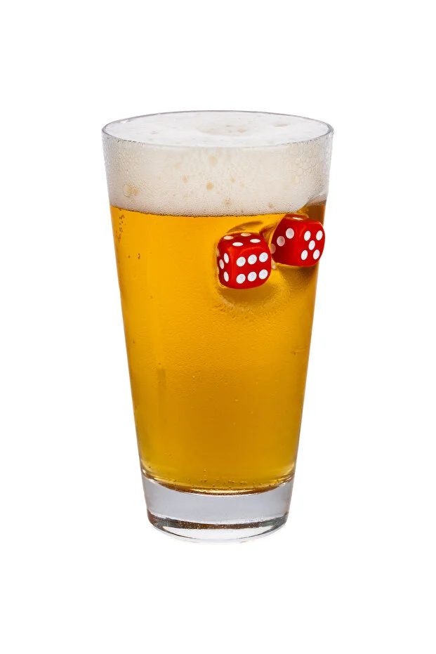Kırmızı Zarlı Özel Bira Bardağı Zar 455cc