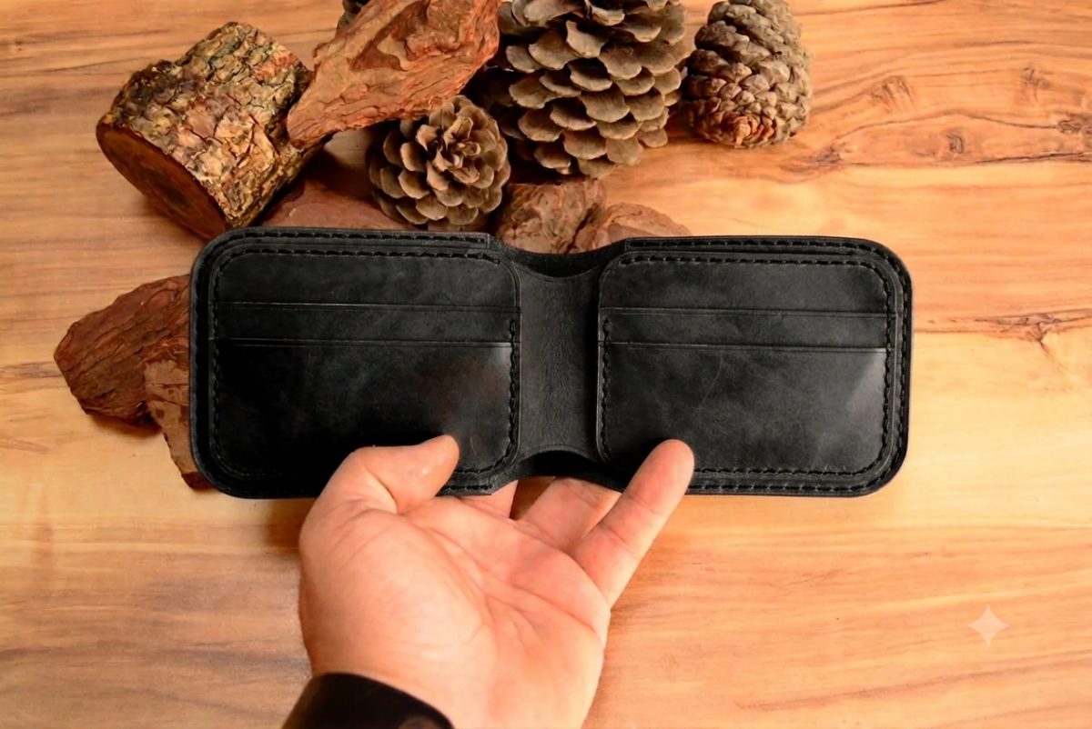 Gladiator Cüzdan Bifold Çıtçıtlı Tasarım Hakiki Deri El Yapımı