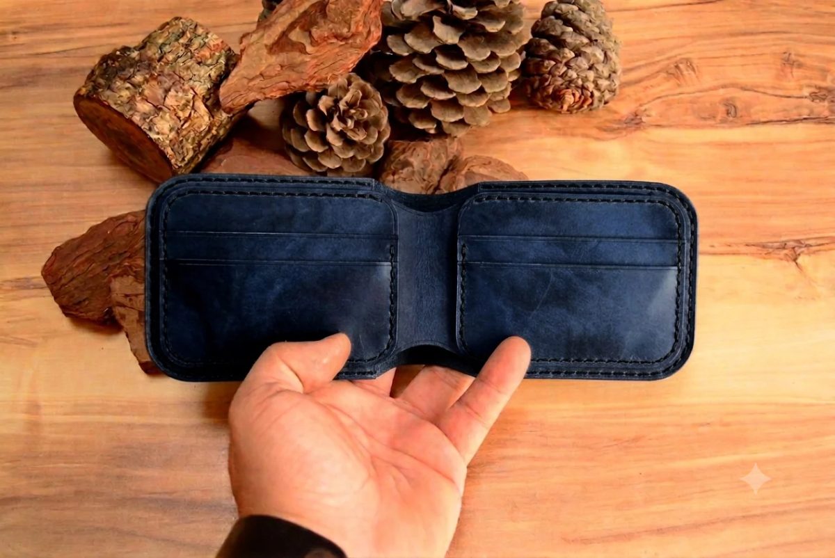 Gladiator Cüzdan Bifold Çıtçıtlı Tasarım Hakiki Deri El Yapımı