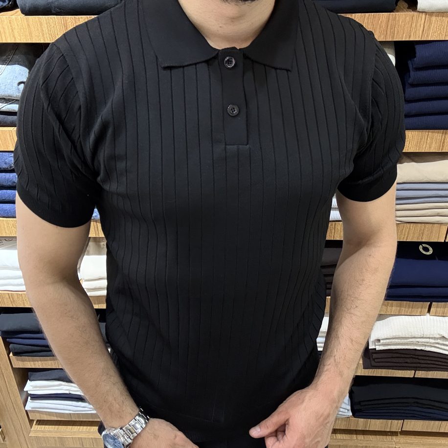 Fitilli Triko Polo Yaka Tişört ( 7 Renk Seçeneği )